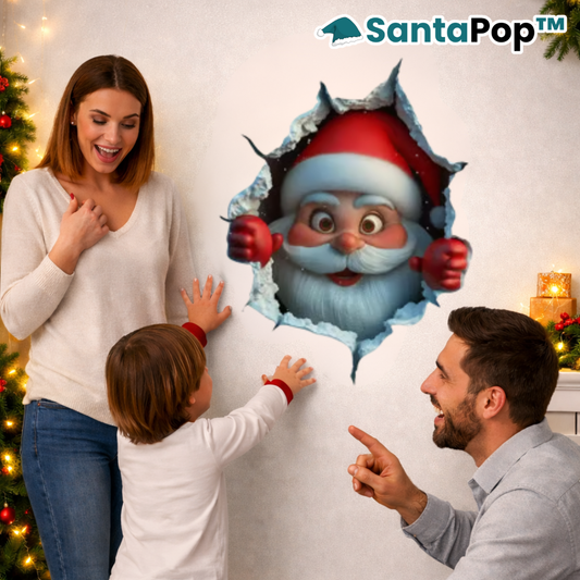 SantaPop™ 3D Kerstman-Wandstickers